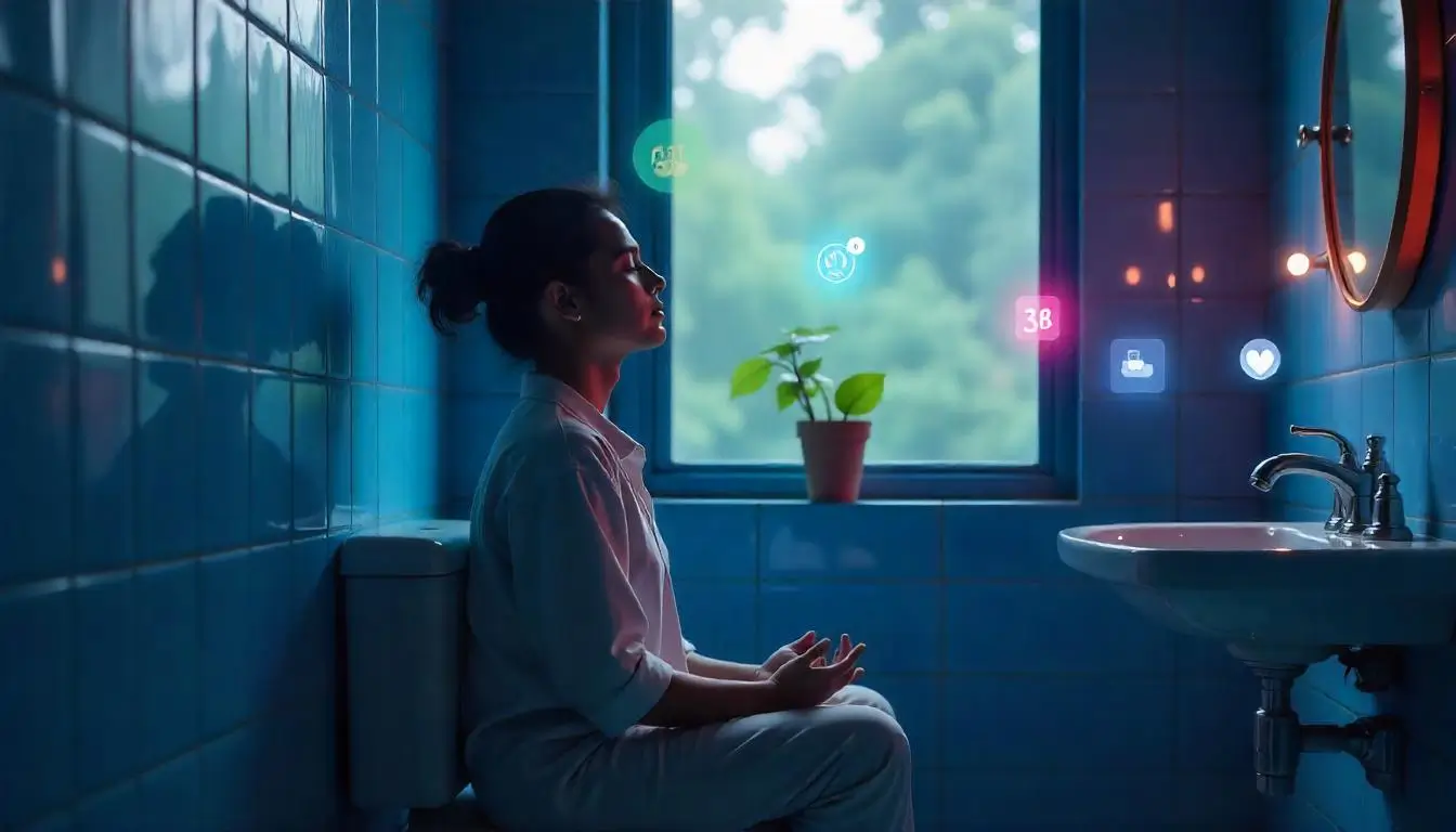 টয়লেটে ফোন ব্যবহারের বিকল্প
